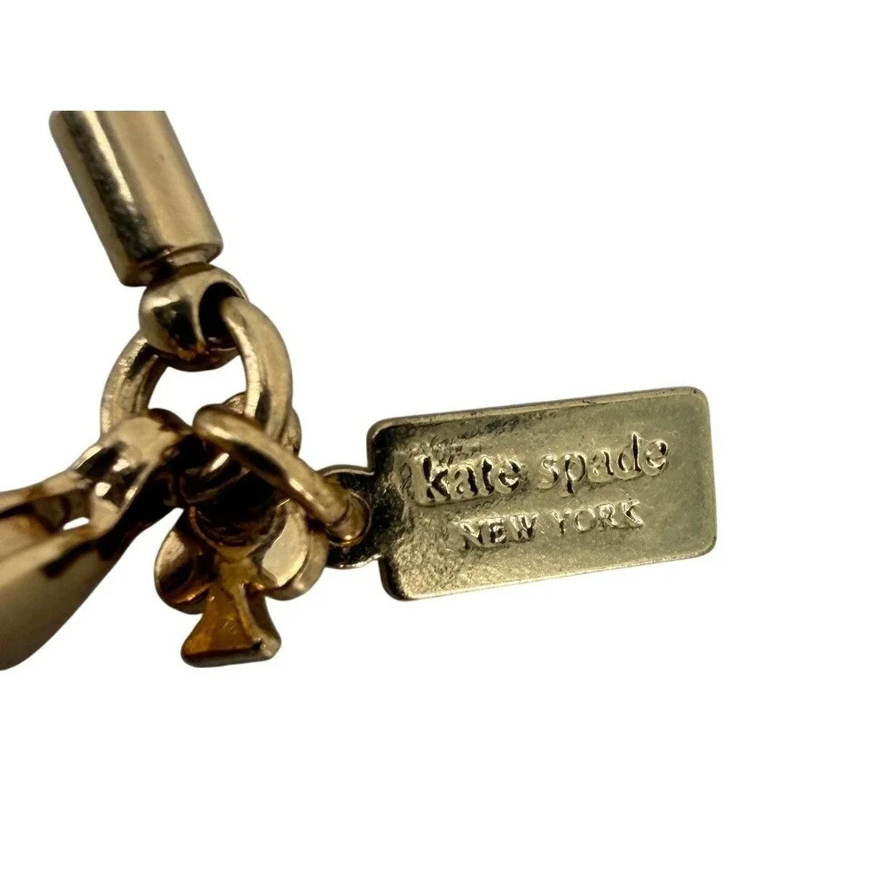 Kate Spade New York‎ Black Crescent Bib Necklace Gold Tone Snake Chain Statement